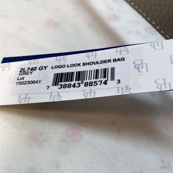 Dooney & Bourke NWT Logo Lock Shoulder Gray Bag - Picture 7 of 16